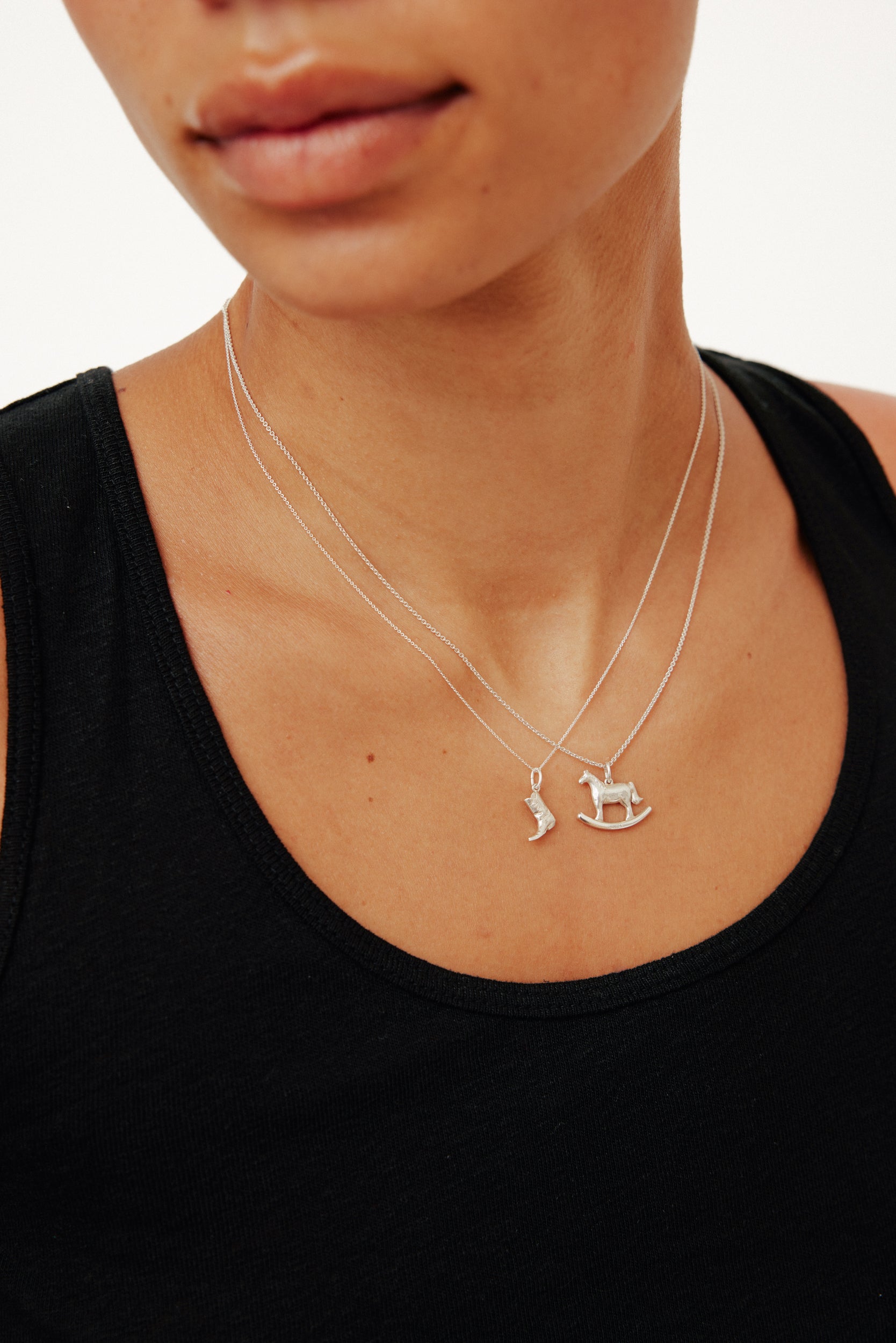 The Bigger Boot Necklace Mini Gold Plated Silver