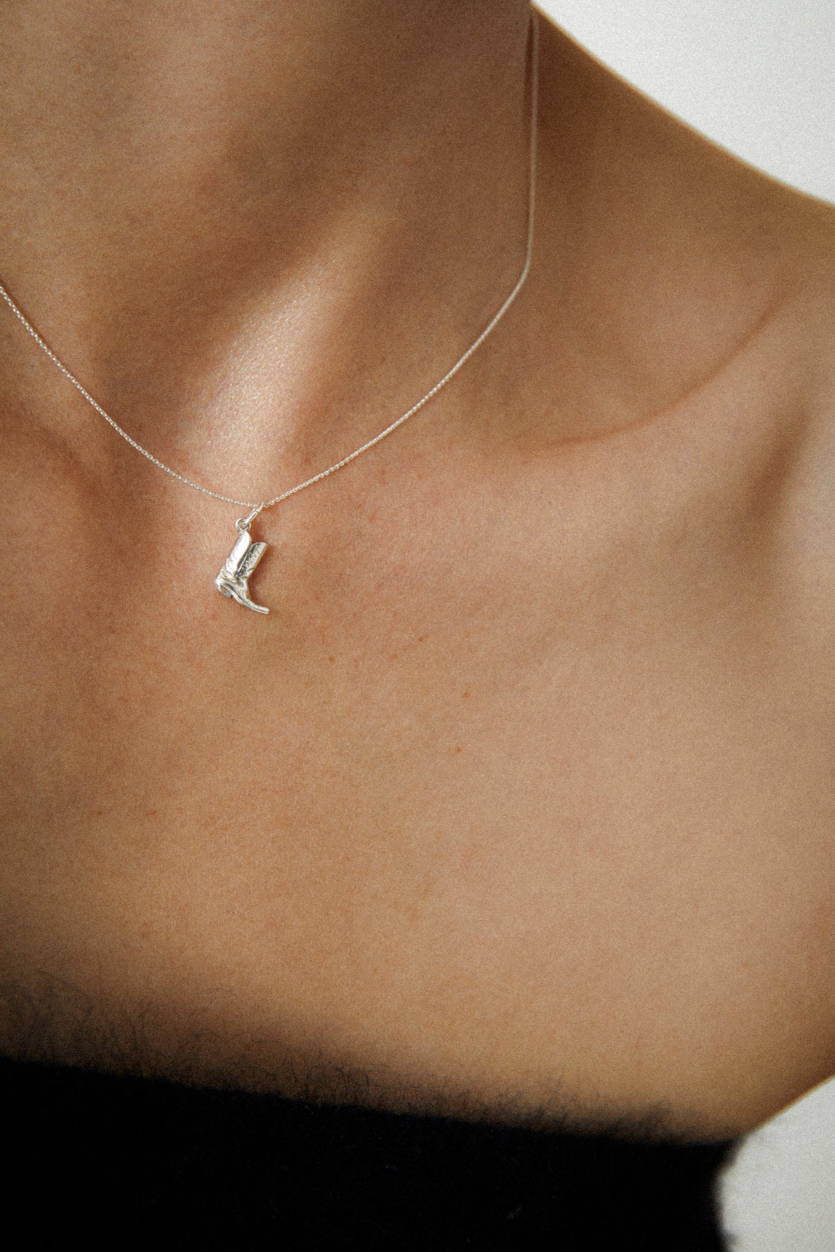 The Bigger Boot Necklace Mini Gold Plated Silver
