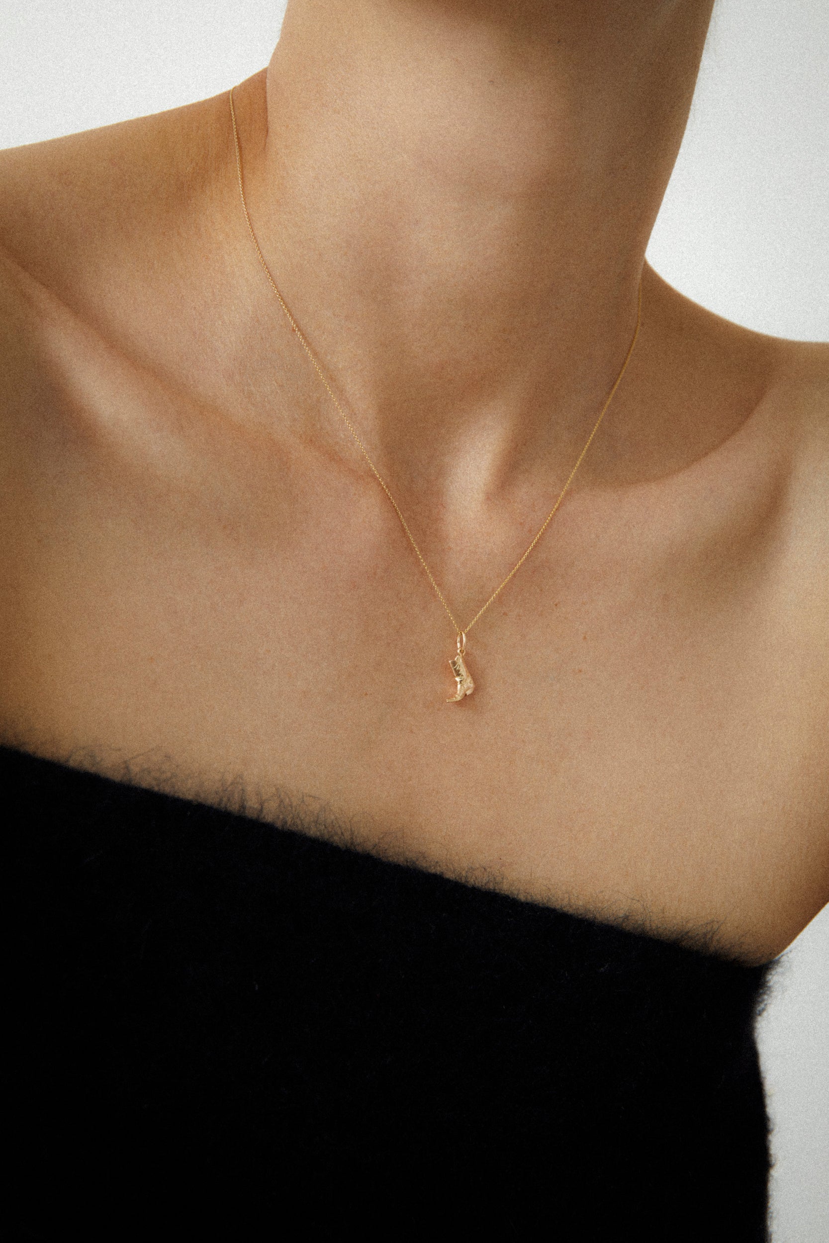 The Bigger Boot Necklace Mini 14k Gold