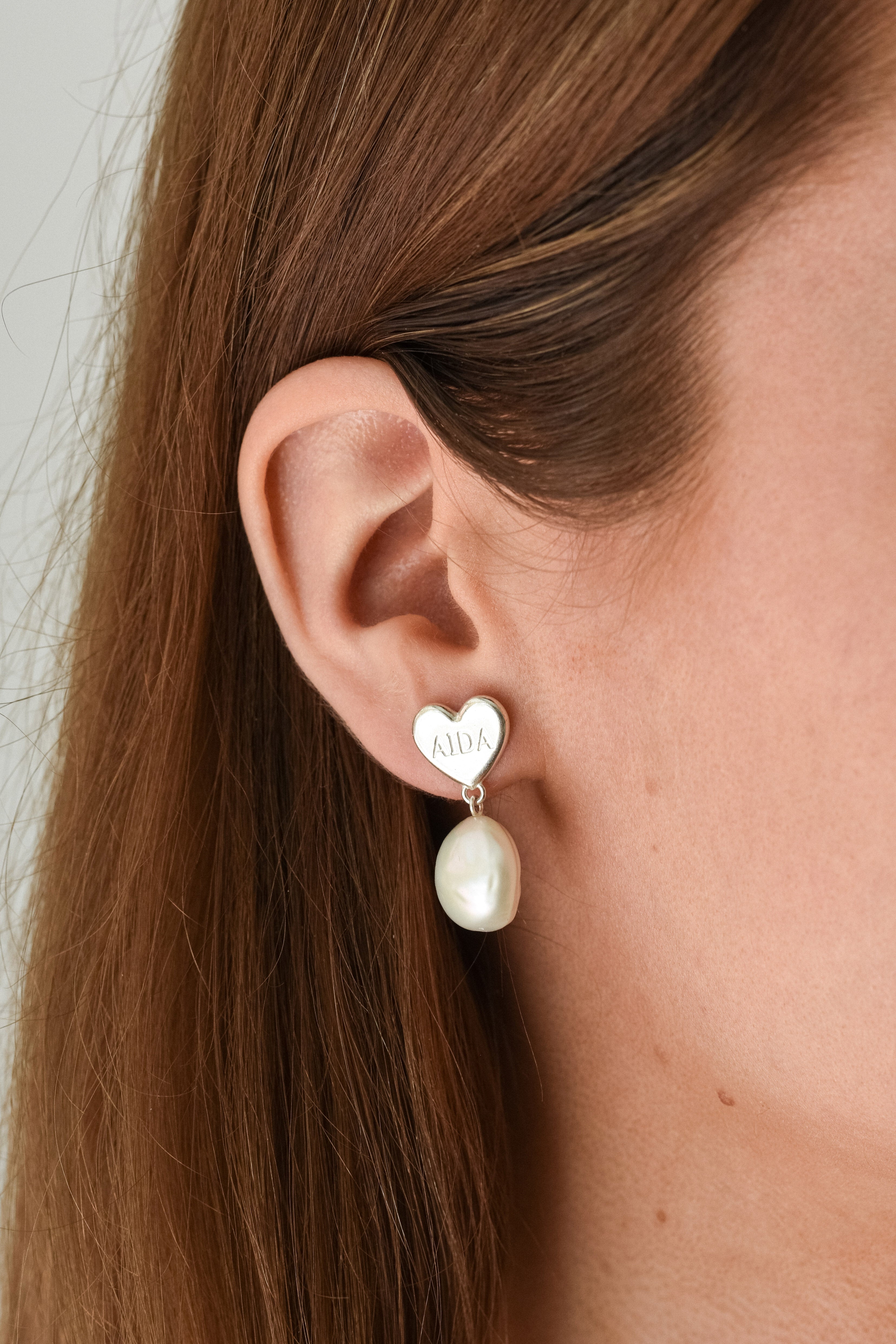 Aida Heart Pearl Earrings 2.0