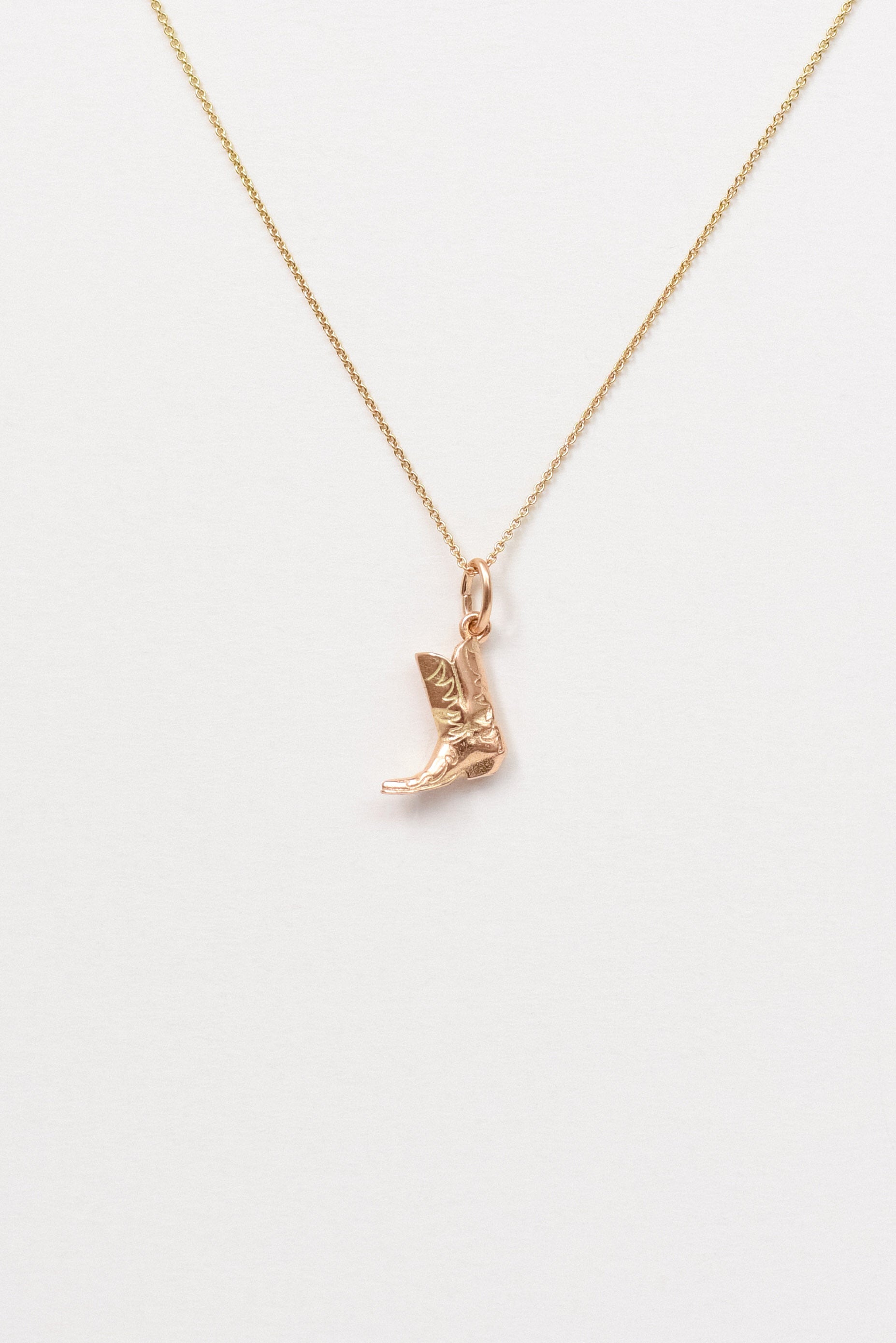 The Bigger Boot Necklace Mini 14k Gold