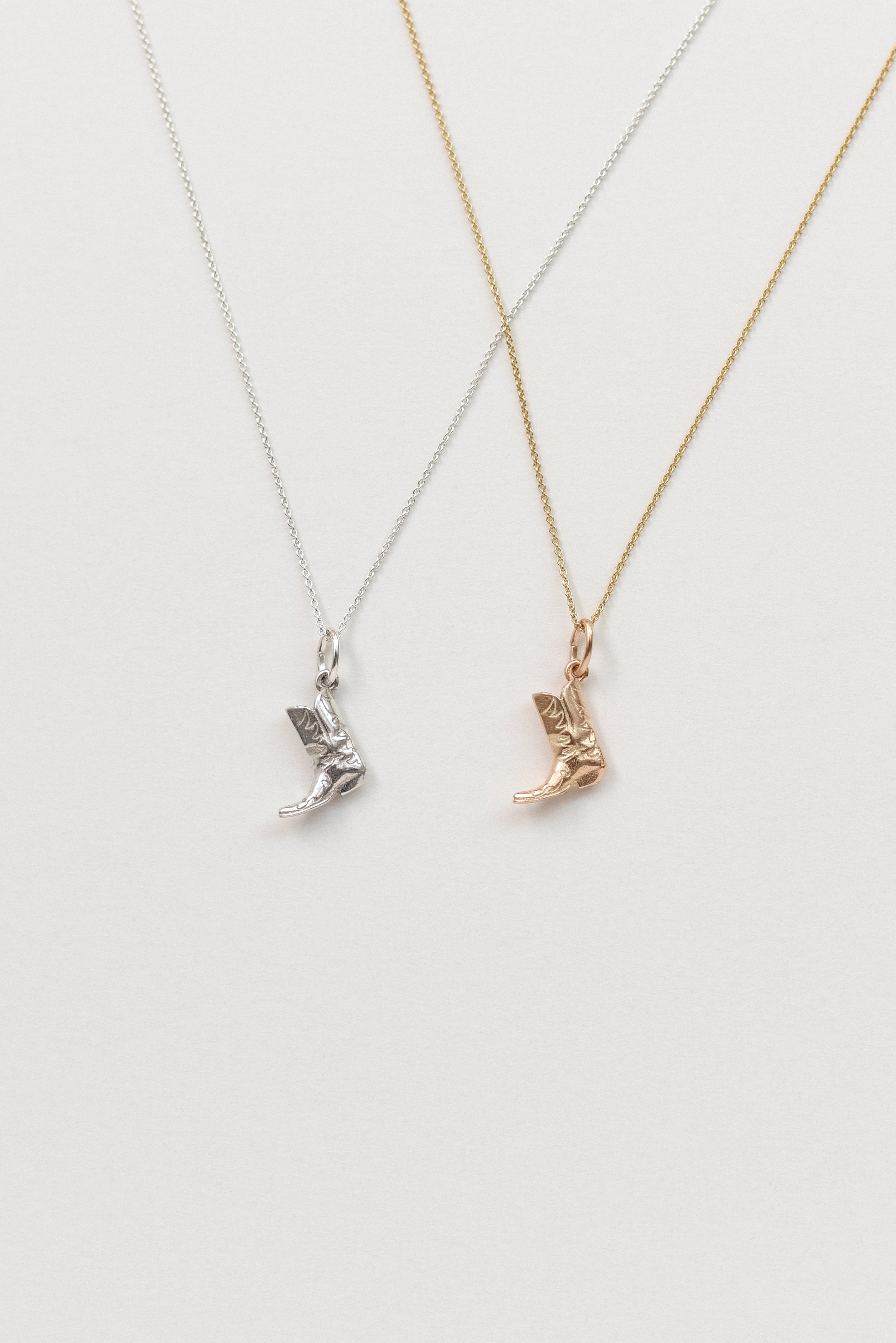 The Bigger Boot Necklace Mini 14k Gold