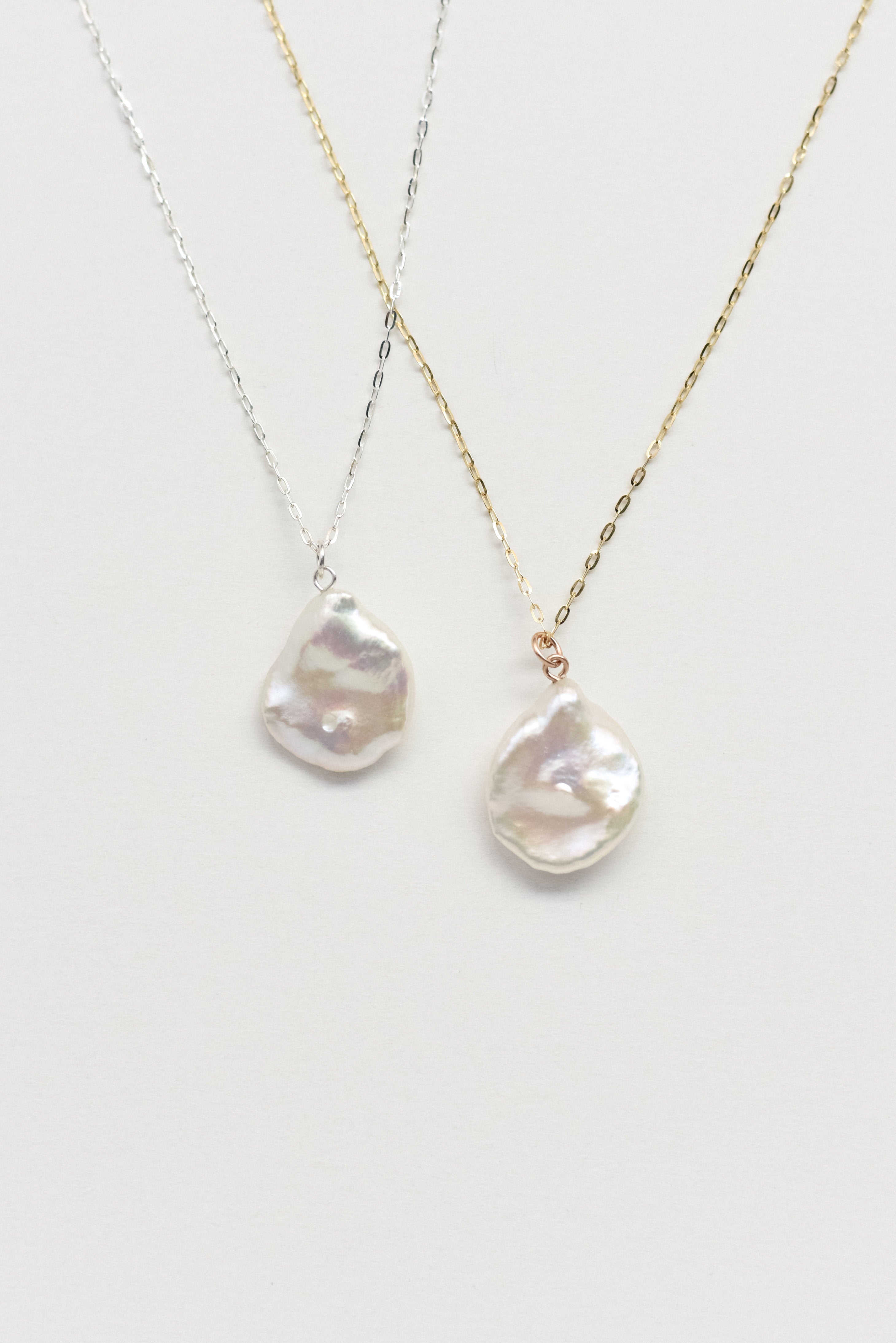Luna Necklace, 9K gold and silver