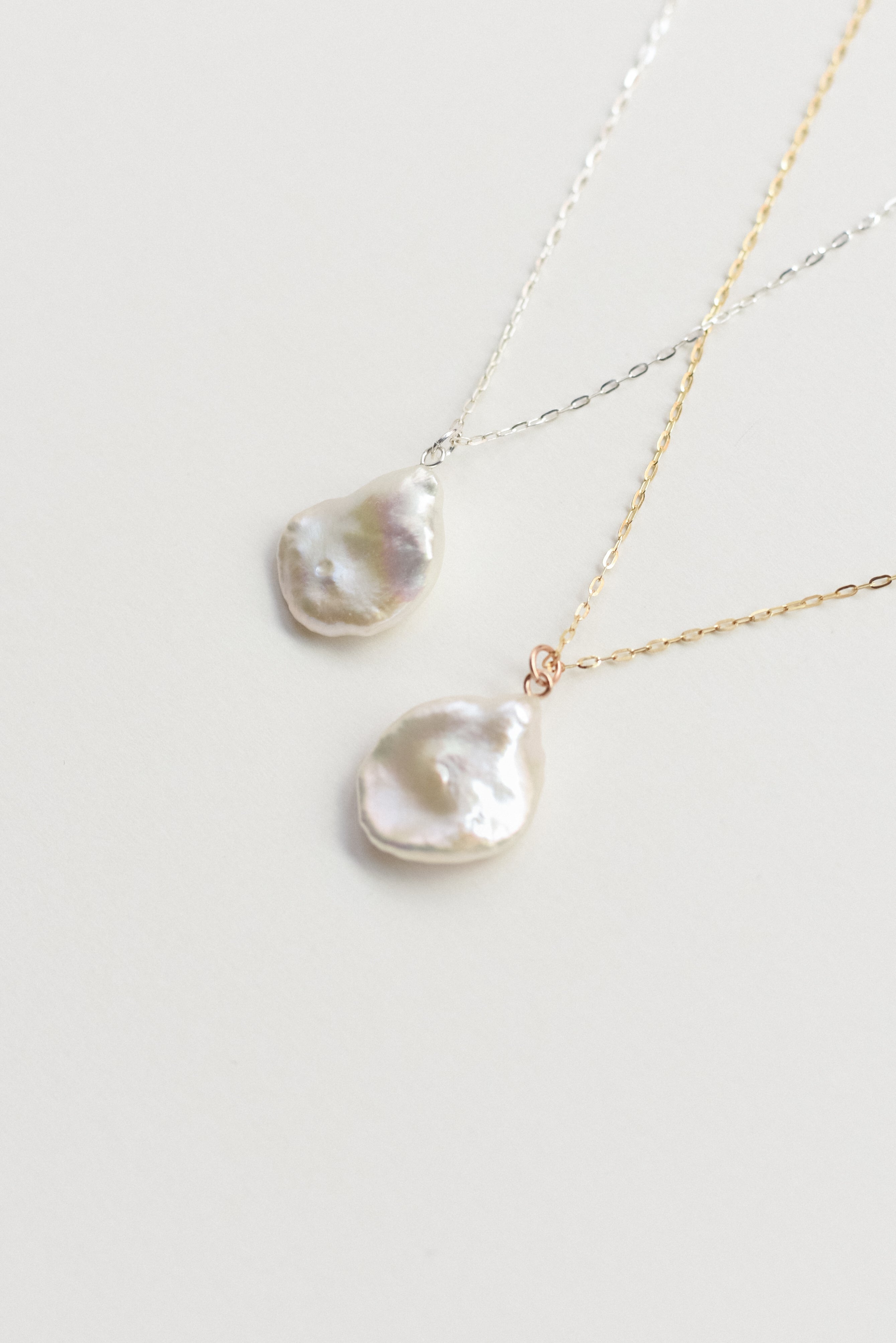 Luna Necklace, 9K gold and silver
