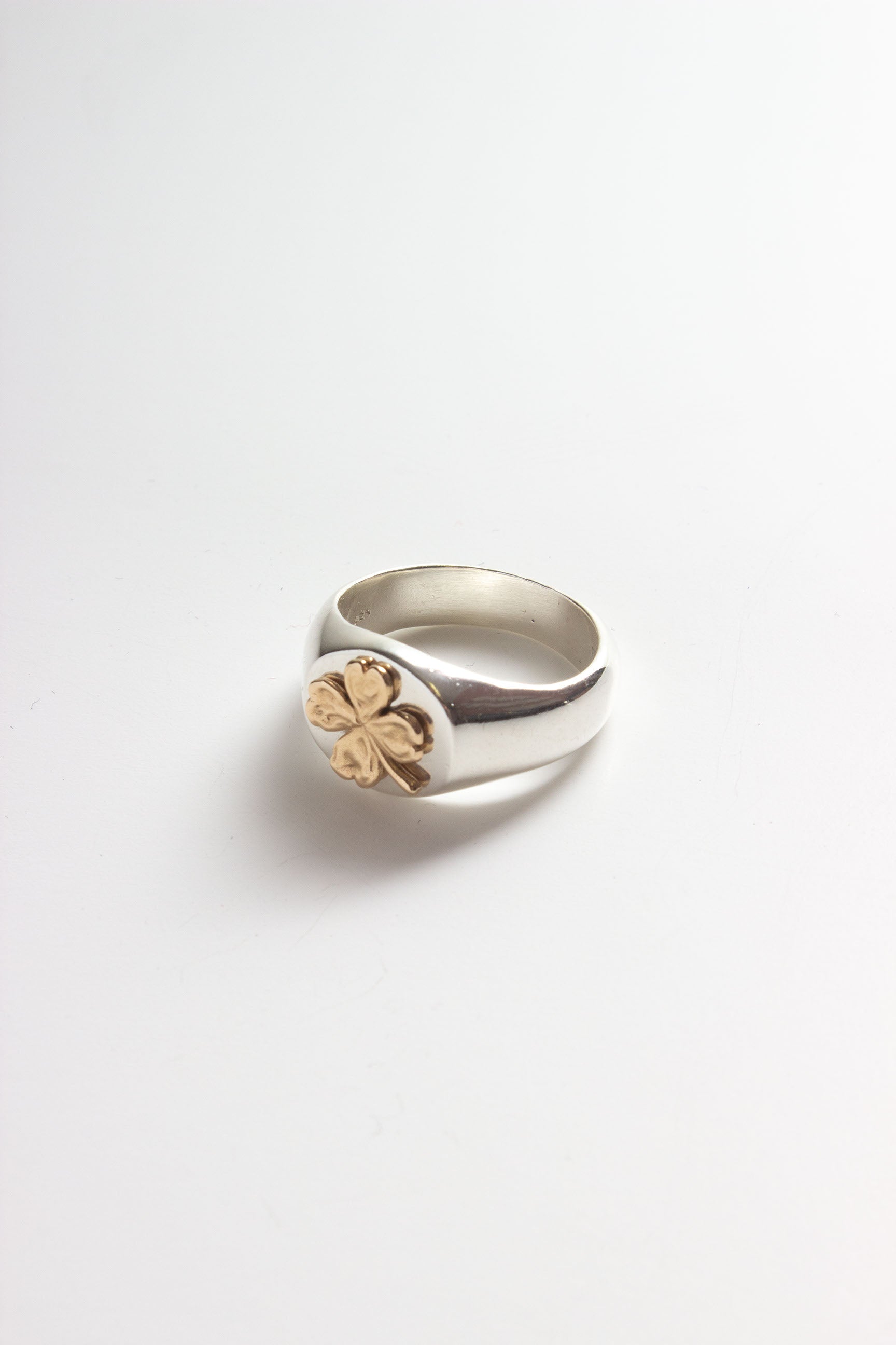 Aida Signet Ring with 14k Lucky Clover