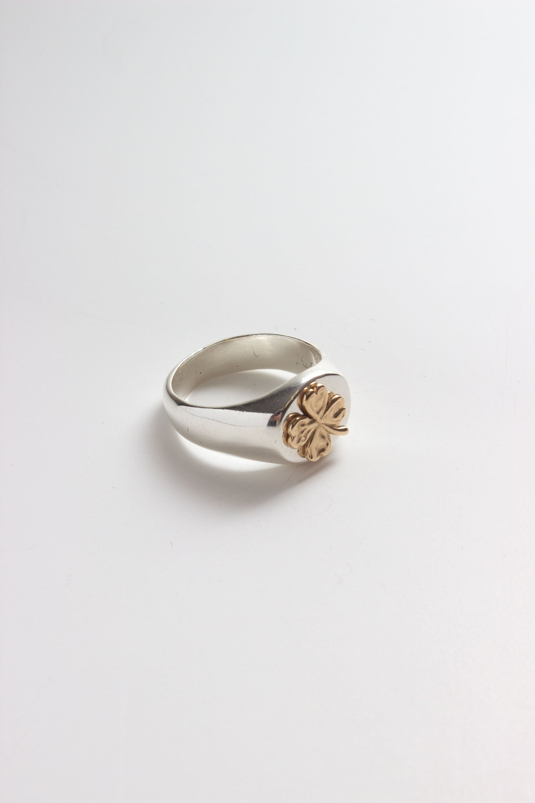 Aida Signet Ring with 14k Lucky Clover