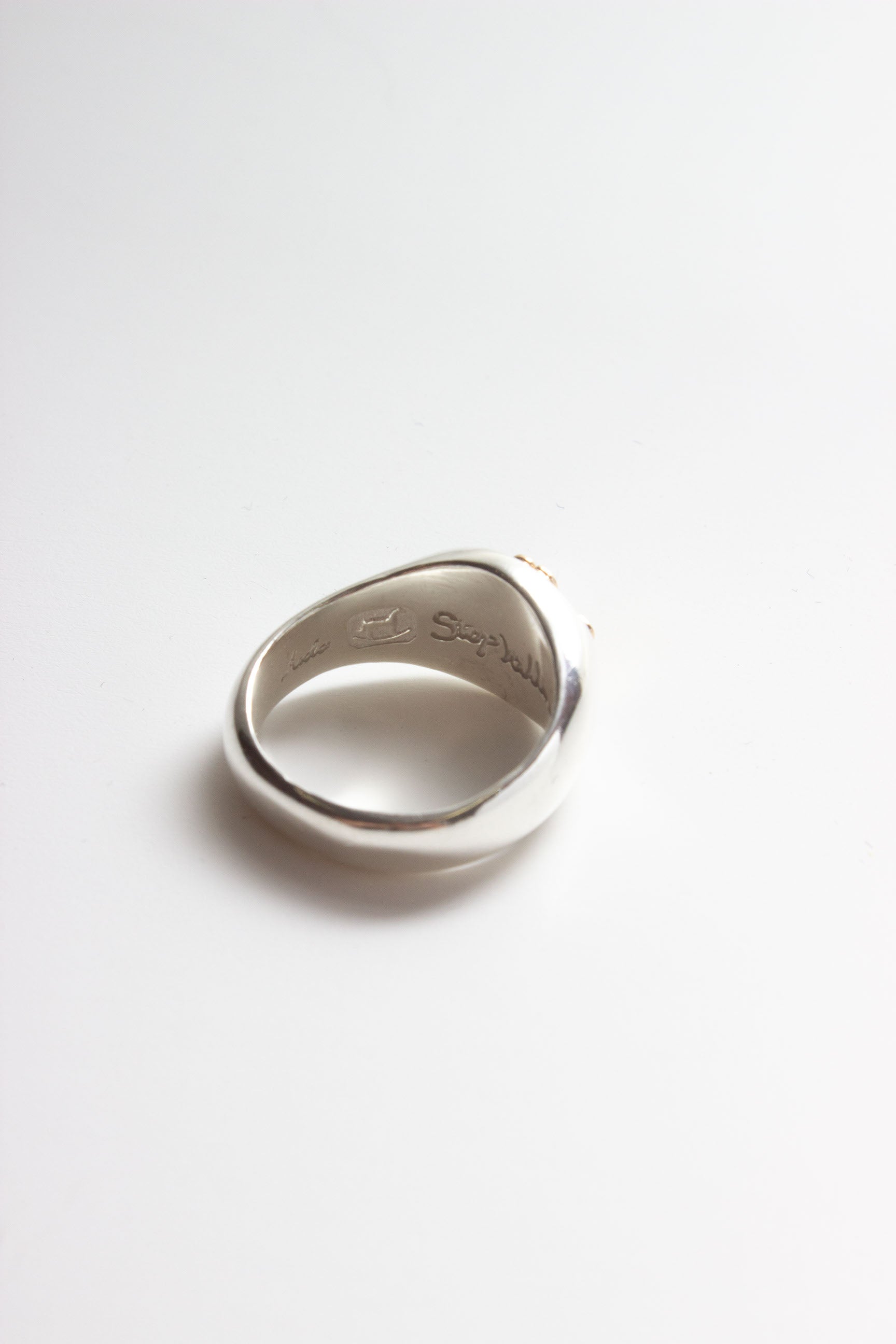 Aida Signet Ring with 14k Lucky Clover