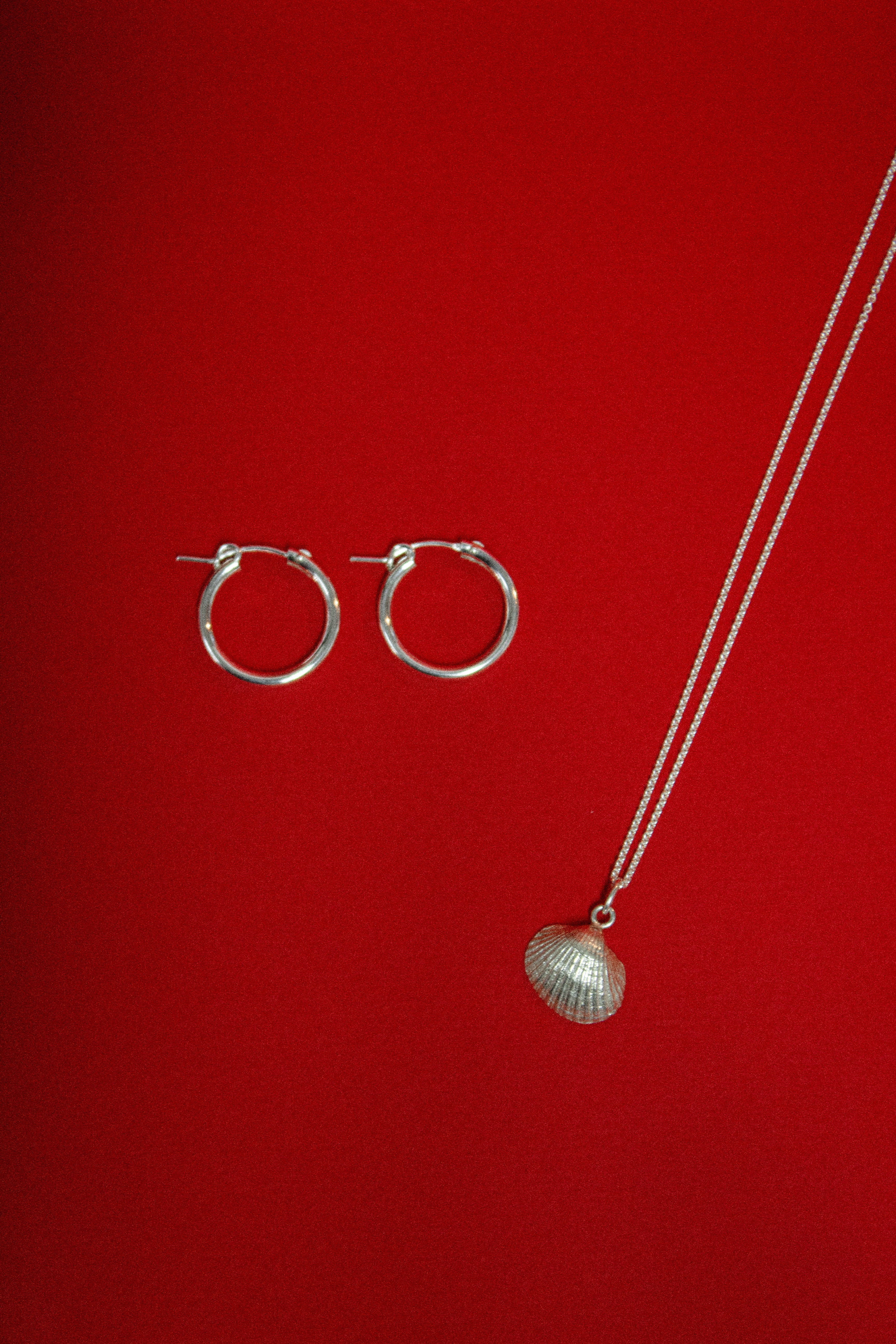 Gift Set of Darya Silver Hoops and Silver Aida Amulet