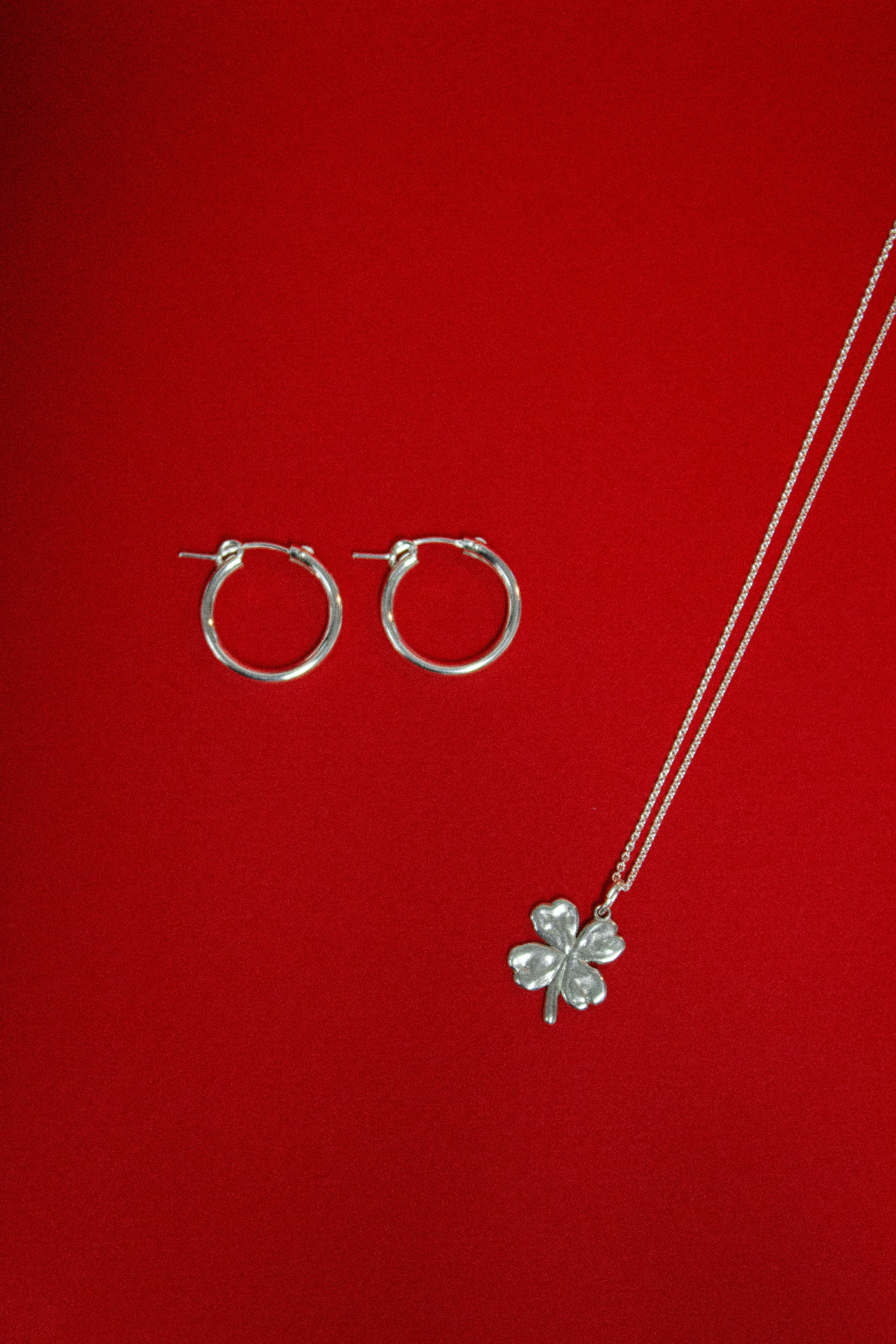 Gift Set of Darya Silver Hoops and Silver Aida Amulet