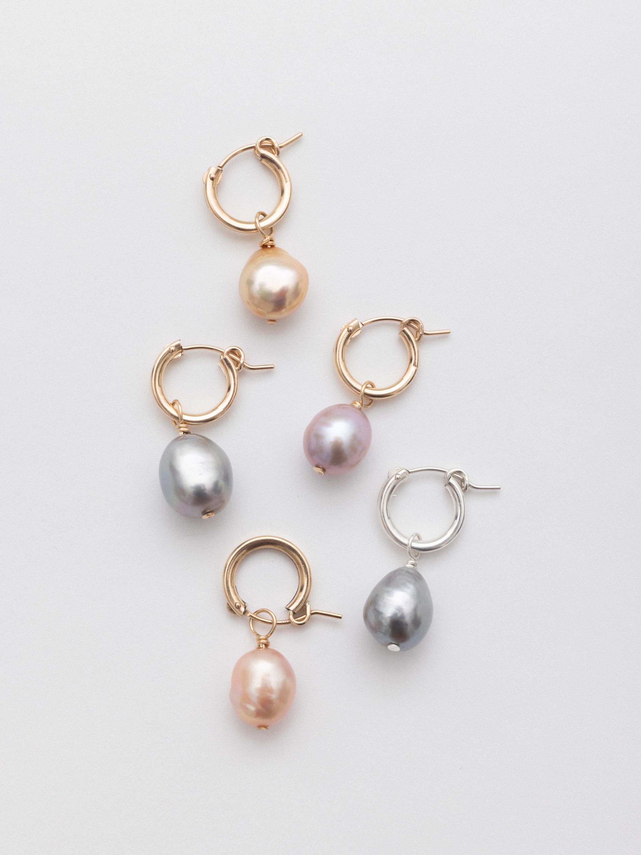 aida impact darya pearl drop earrings silver gold