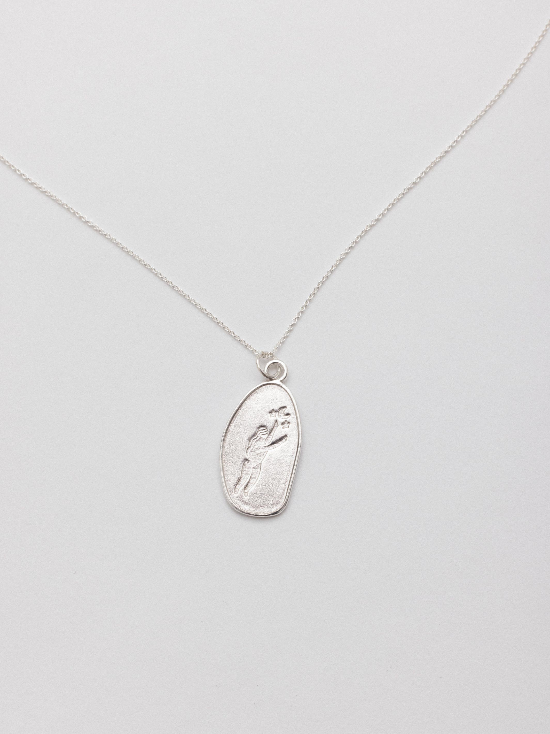 Gift Set of Cora Silver Hoops and Silver Aida Amulet