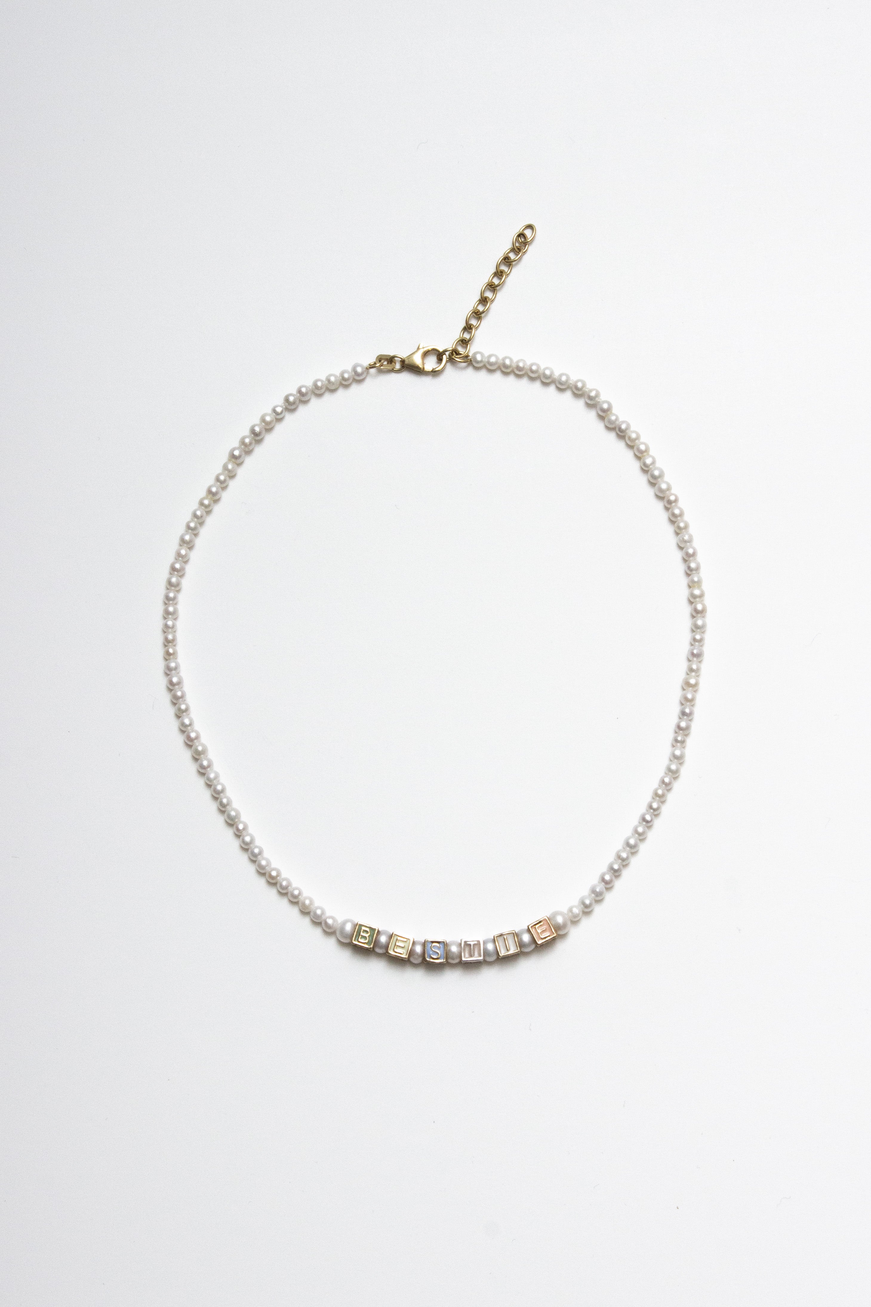 Letter Necklace with pearls