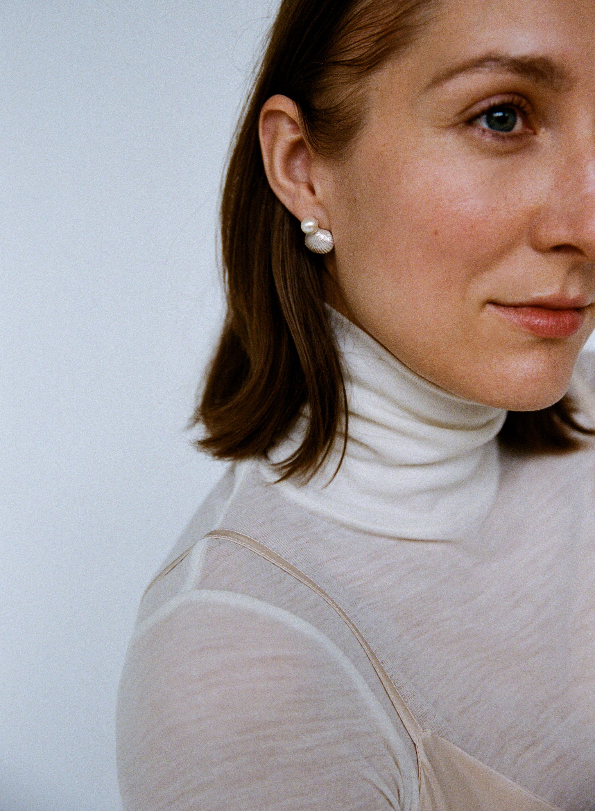 Seashell Pearl Earrings