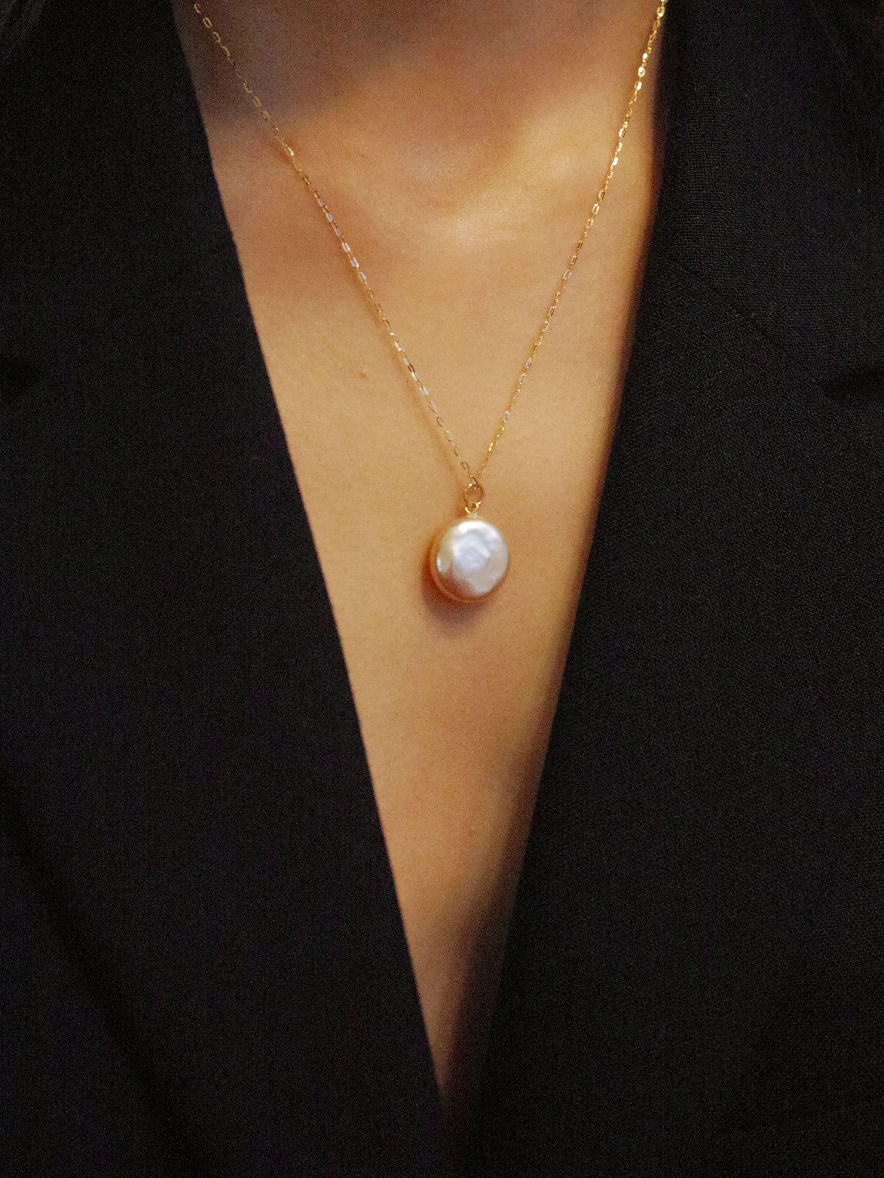 Luna Necklace, 9ct gold and silver