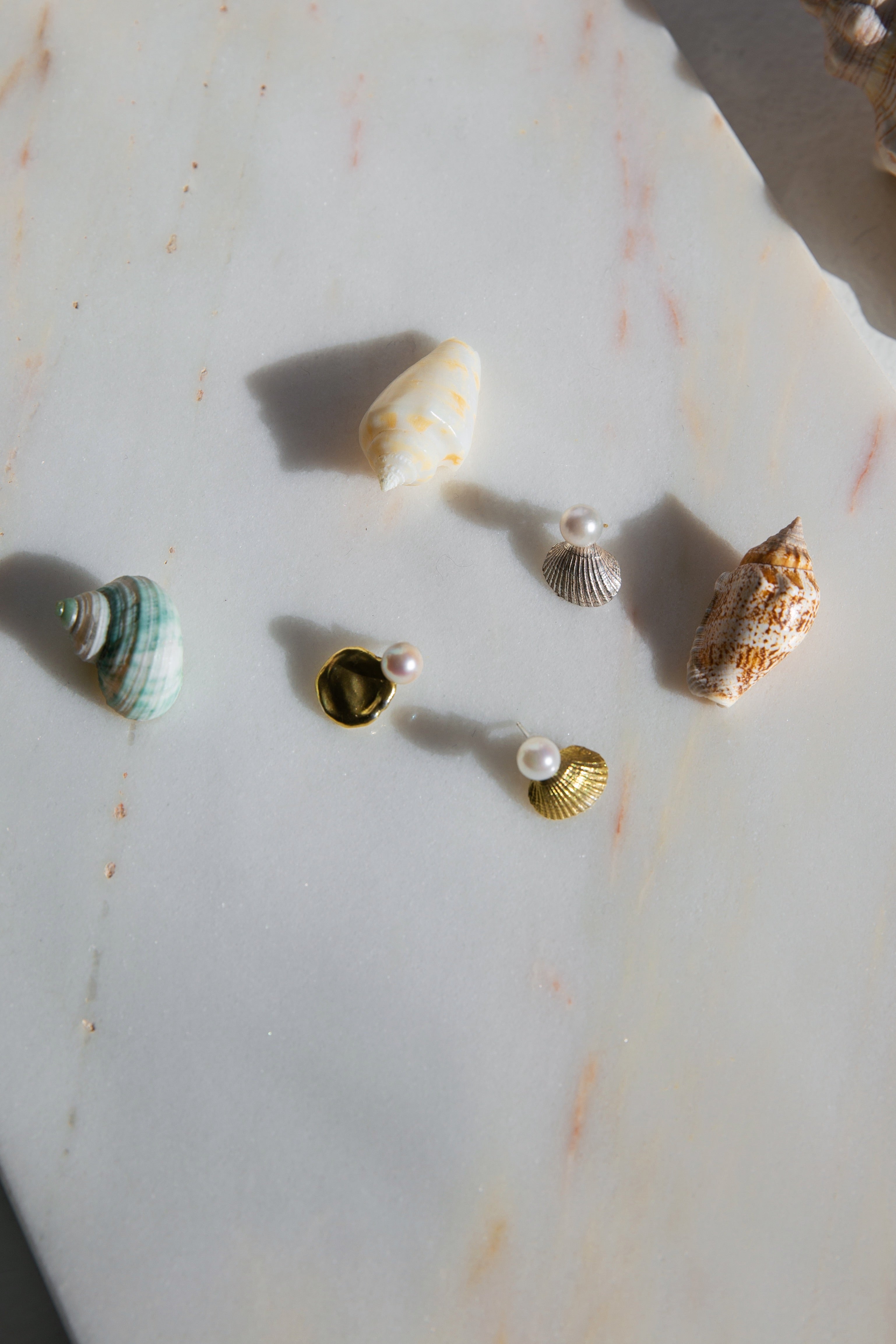 Seashell Pearl Earrings