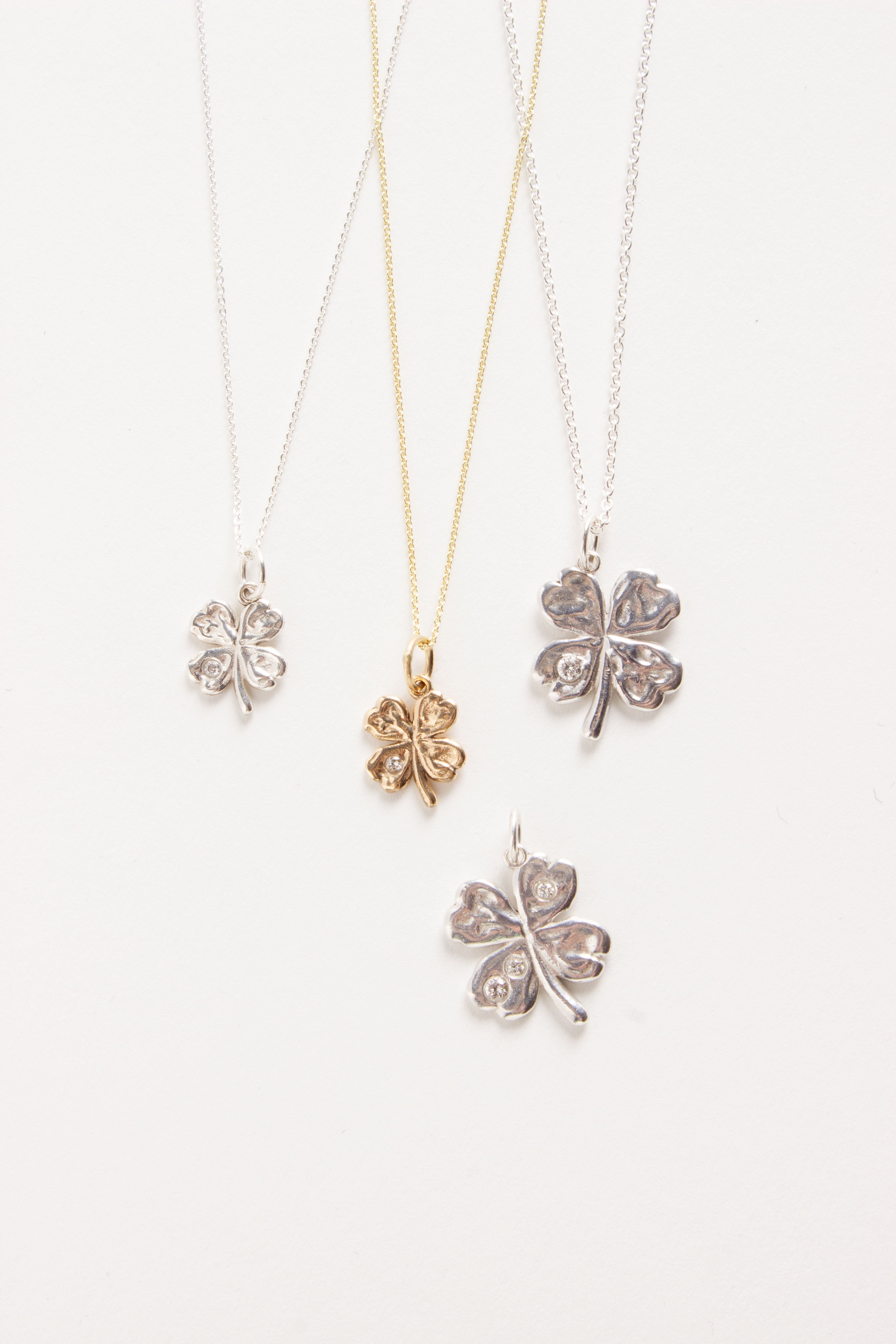 Aida lucky clover necklaces with diamonds