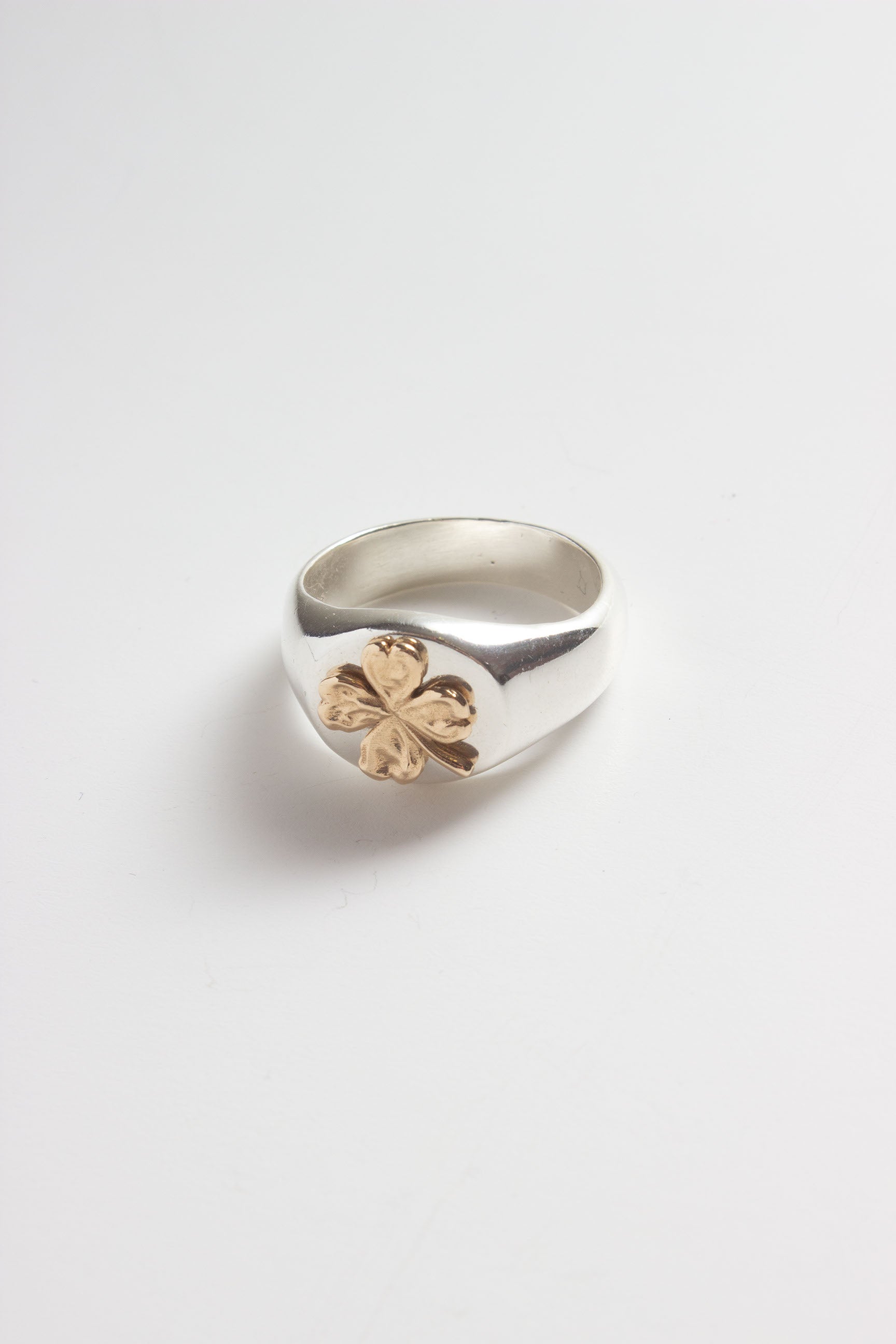 Aida Signet Ring with 14k Lucky Clover