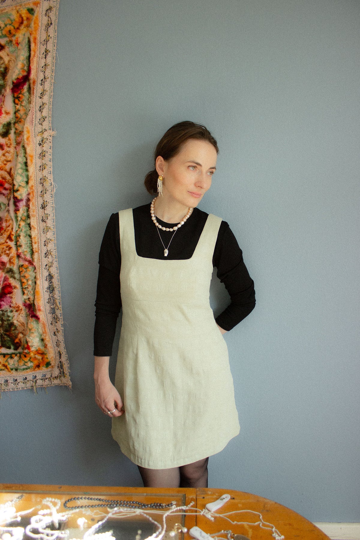 Archive Sale Necklace 06 (peach coloured darya pearls)