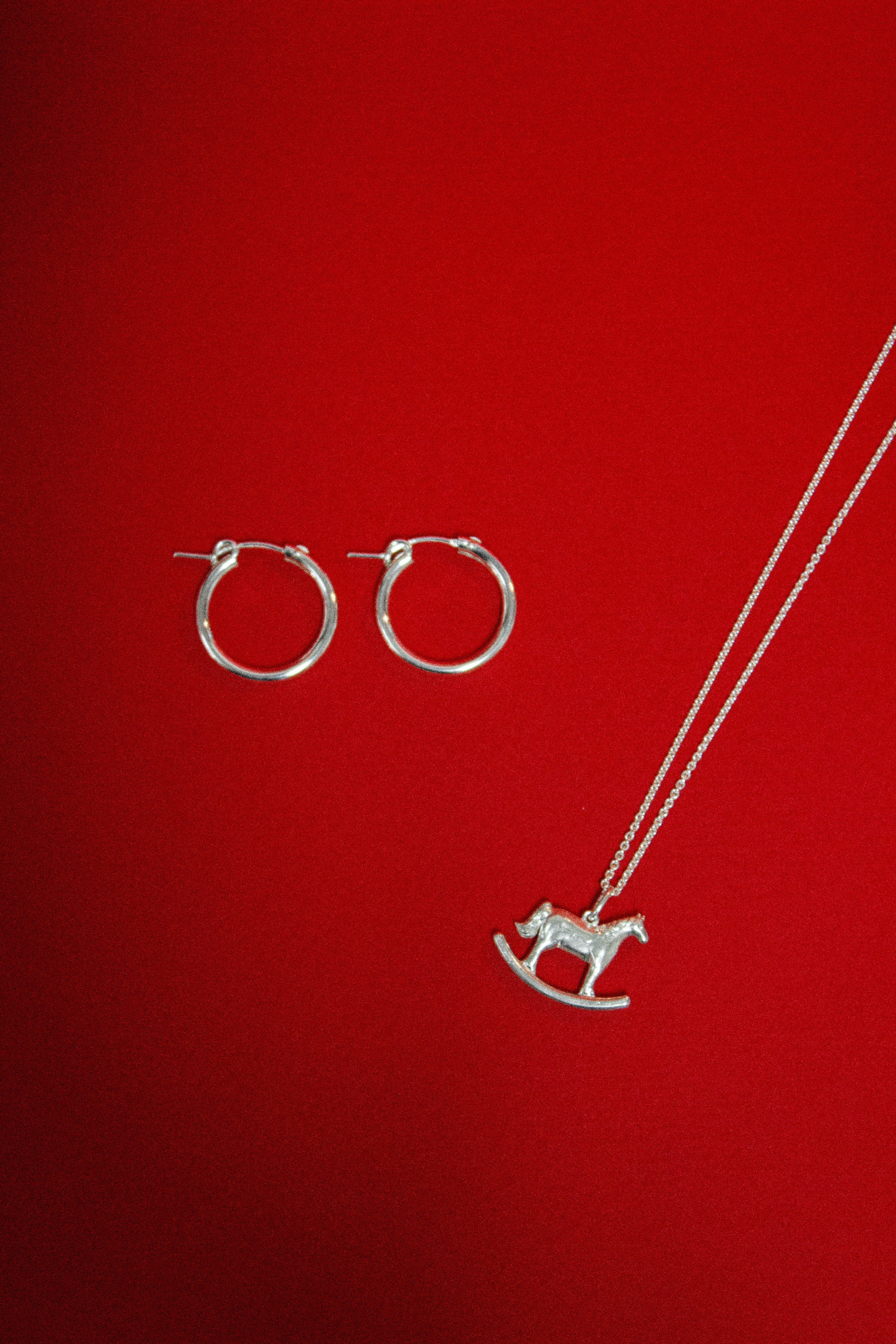 Gift Set of Darya Silver Hoops and Silver Aida Amulet