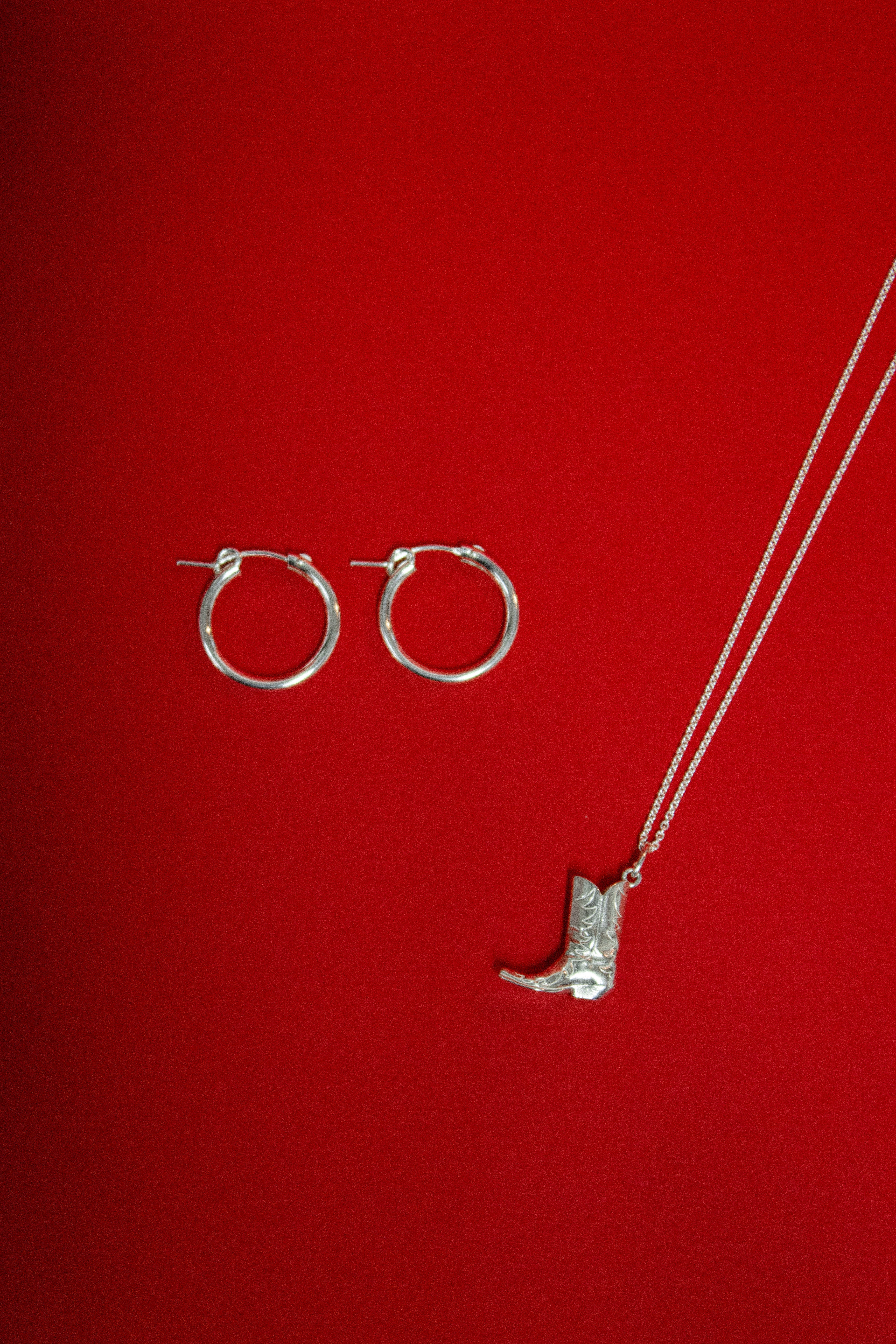 Gift Set of Darya Silver Hoops and Silver Aida Amulet