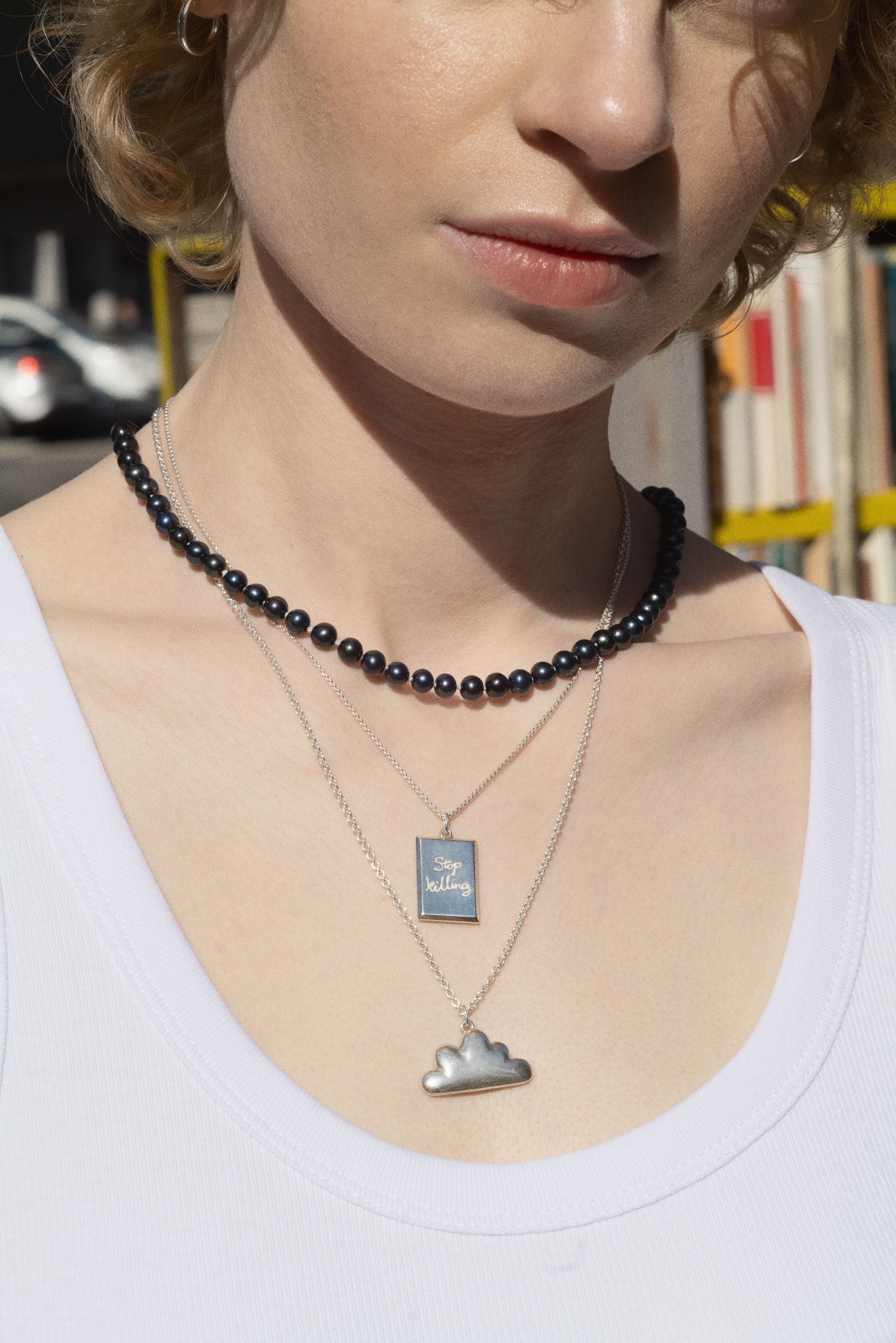 Classic Aida Mini Pearl Necklace (dark pearls)