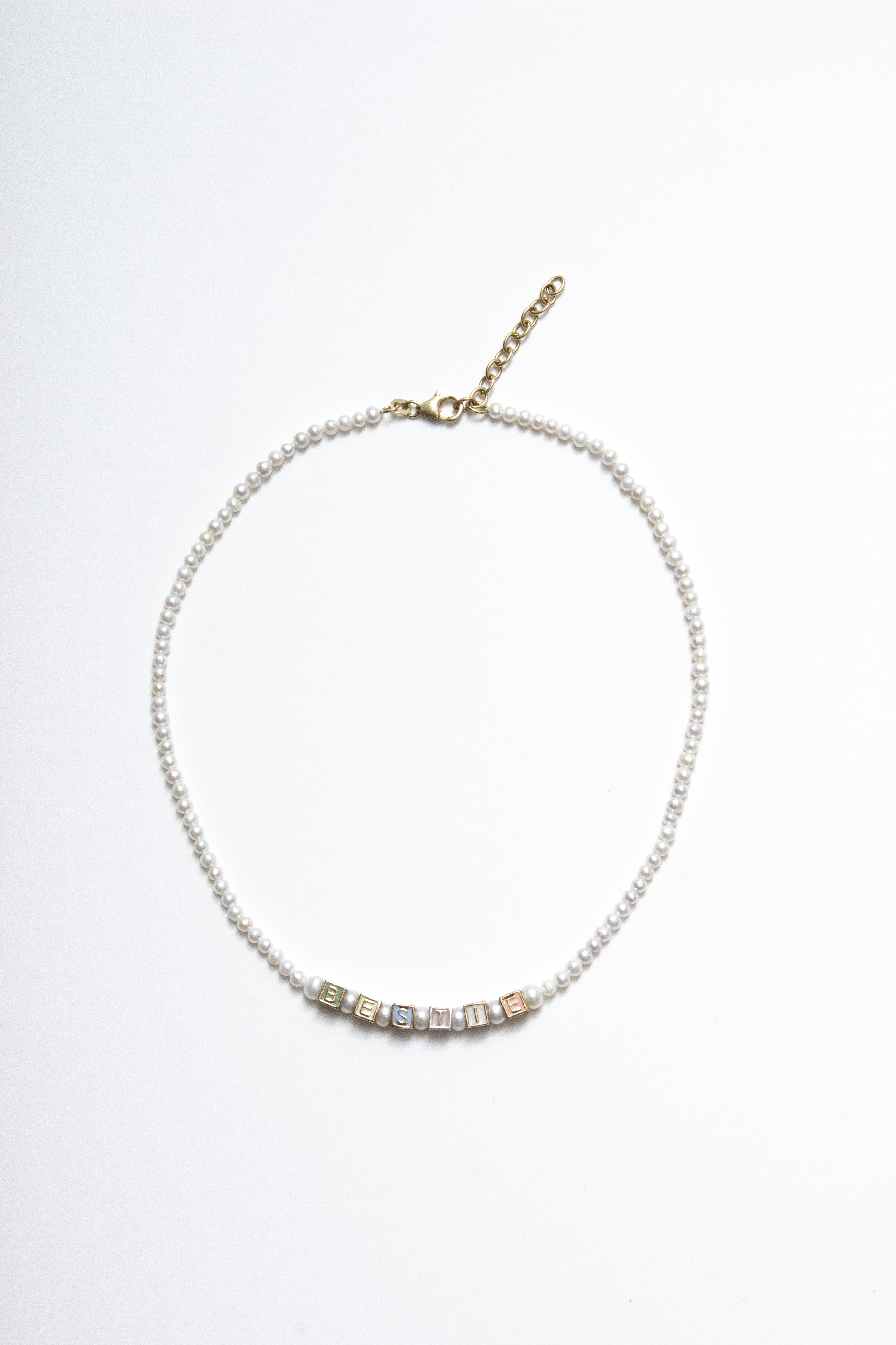 Letter Necklace with pearls